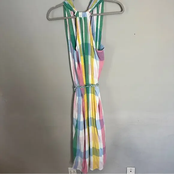 Mille Marilyn Belted Sleeveless Cotton Midi Dress in Pastel NEW Small - Picture 5 of 7